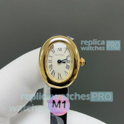 Swiss Clone M1 Factory Cartier Mini Baignoire Quartz Gold Case Ladies Watch 